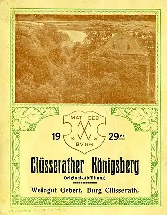 Burg Clüsserath – Weingut&nbsp;Gebert (1929)