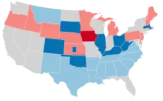 Karte der Wahlergebnisse nach Bundesstaat