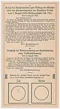 Stimmzettel zur Volksabstimmung 1934.