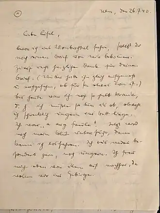 Exponat in der DenkStätte (2012): Brief von Sophie Scholl an eine Freundin