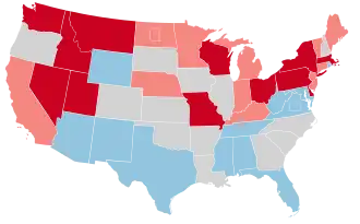 Karte der Wahlergebnisse nach Bundesstaat