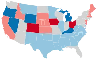 Karte der Wahlergebnisse nach Bundesstaat