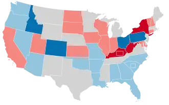 Karte der Wahlergebnisse nach Bundesstaat