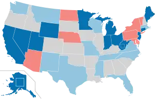 Karte der Wahlergebnisse nach Bundesstaat