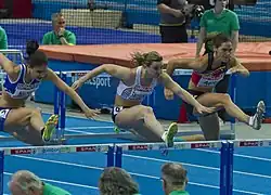 Lucie Škrobáková (Mitte) scheiterte im Halbfinale, wäre jedoch ohne die Teilnahme einer Dopingbetrügerin über die Zeit evtl. für das Finale qualifiziert&nbsp;gewesen