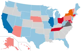 Karte der Wahlergebnisse nach Bundesstaat