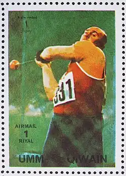 Titelverteidiger Anatolij Bondartschuk (hier dargestellt auf einer Briefmarke) errang&nbsp;Bronze