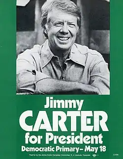 Wahlwerbung für Jimmy Carter, 1976: der Name CARTER in Versalien