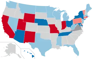 Karte der Wahlergebnisse nach Bundesstaat