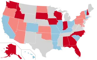 Karte der Wahlergebnisse nach Bundesstaat