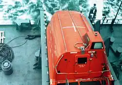 1985, Freifallrettungsboot der Norasia Samantha