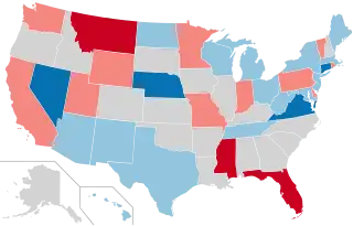 Karte der Wahlergebnisse nach Bundesstaat