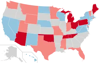 Karte der Wahlergebnisse nach Bundesstaat