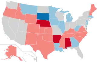 Karte der Wahlergebnisse nach Bundesstaat
