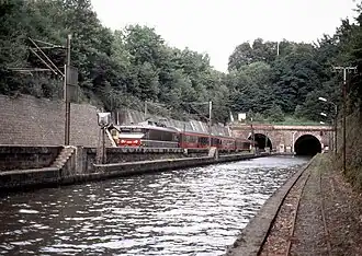Treidelbahngleis am Canal de la Marne au Rhin bei Arzviller