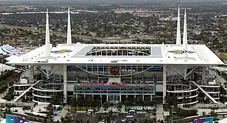 Das Hard Rock Stadium am 27. Januar 2020 vor dem Super Bowl LIV