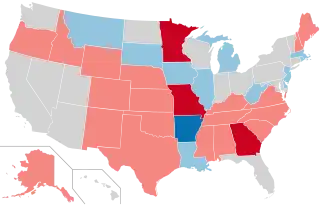 Karte der Wahlergebnisse nach Bundesstaat
