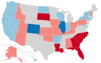Karte der Wahlergebnisse nach Bundesstaat