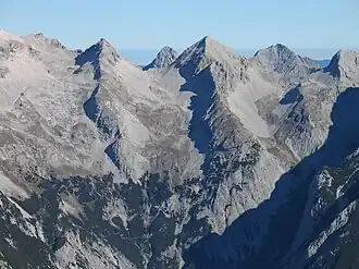 Moserkar von der Kaskarspitze, Moserkarspitze rechts der Bildmitte