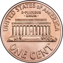 Rückseite der 1-Cent-Münze (1959–2008)