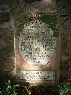 Inschrift auf dem Denkmal Preußengrab