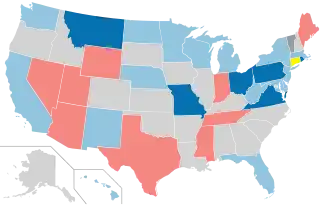 Karte der Wahlergebnisse nach Bundesstaat