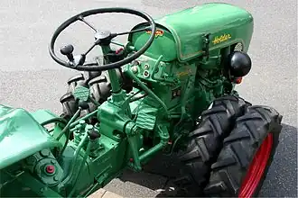 Lenkrad mit Knauf an einem Holder&nbsp;A&nbsp;12 von 1964