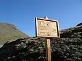 Ein nicht mehr verwendetes Design am Col de l’Iseran.