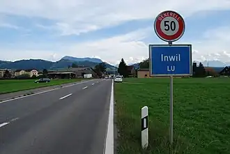 Ortseingang von Inwil