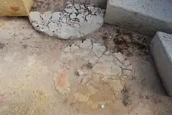 Reste der Pflasterung im Mittelgang