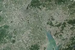 Satellitenbild des Perlflussdeltas, 2014