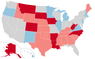 Karte der Wahlergebnisse nach Bundesstaat