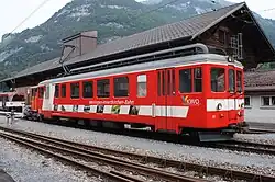 BDe 4/4 11 der MIB, vormals BDe 4/4 I 604, in Meiringen.