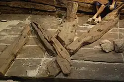 Restauriertes Achterschiff der Woerden 7 in der Tiefgarage unter dem Kirchplatz