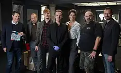 v.&nbsp;l.&nbsp;n.&nbsp;r.: Produzent Sam Davis, die Darsteller Paul Faßnacht, Helgi Schmid, Matthias Matschke und Julia Bremermann, Regisseur Thomas Jahn sowie der verantwortliche ZDF-Redakteur Matthias Pfeifer