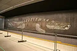 Kunstwerk: Abbildungen archäologischer Funde, als künstlerisches Mosaik ausgeführt, März&nbsp;2017