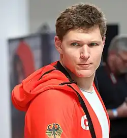 Thomas Dreßen bei der Einkleidung des deutschen Teams für die Olympischen Winterspiele 2018 in Pyeongchang