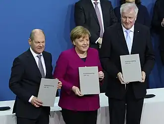 Unterschrift des Koalitionsvertrages der 19. Wahlperiode des Bundestages am 12. März 2018 im Paul-Löbe-Haus