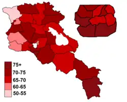 Stimmen für die IKD nach Wahlbezirken in Prozent bei der Parlamentswahl 2018