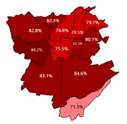 Stimmen für die IKD bei den Stadtratswahlen 2018 der Hauptstadt Jerewan