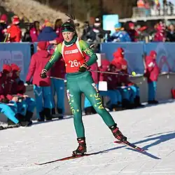 Luka Miskin beim Single-Mixed-Staffel-Wettbewerb