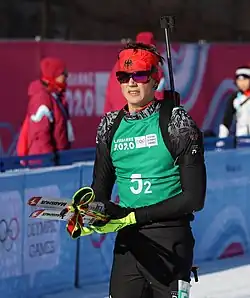 Elias Asal beim Single-Mixed-Staffel-Wettbewerb