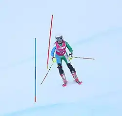 Walerija Kowaljowa beim Slalom-Wettbewerb