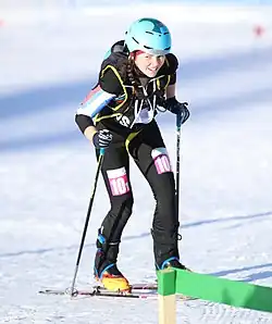 Jewgenija Jurjewna Dolschenkowa beim Mixed-Staffel-Wettbewerb