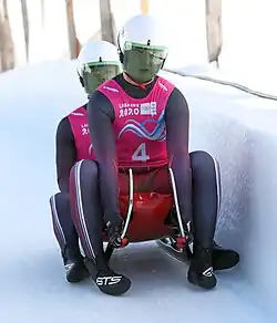 Kaspars Rinks und Ardis Liepiņš beim Doppelsitzer-Wettbewerb