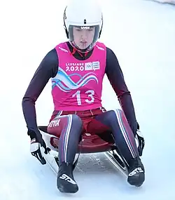 Justīne Maskale beim Einsitzer-Wettbewerb