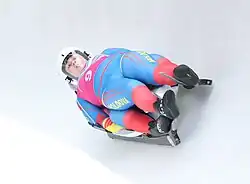 Adriana Adam und Aliona Busuioc beim Doppelsitzer-Wettbewerb