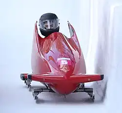 Elwira Andrejewna Moissejenko beim Monobob-Wettbewerb