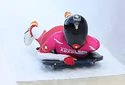 Emma-Sunshine Burkard beim Skeleton-Wettbewerb