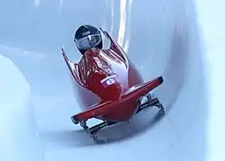 Fabian Gisler beim Monobob-Wettbewerb